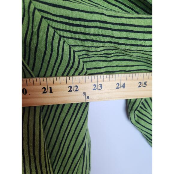 Ali Miles mixed print button front blouse sz 1X art to wear Lagenlook Careerwear - Picture 7 of 8